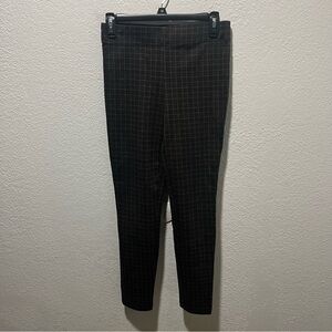Max Studio Dark Brown Checkered Pull On Pants
